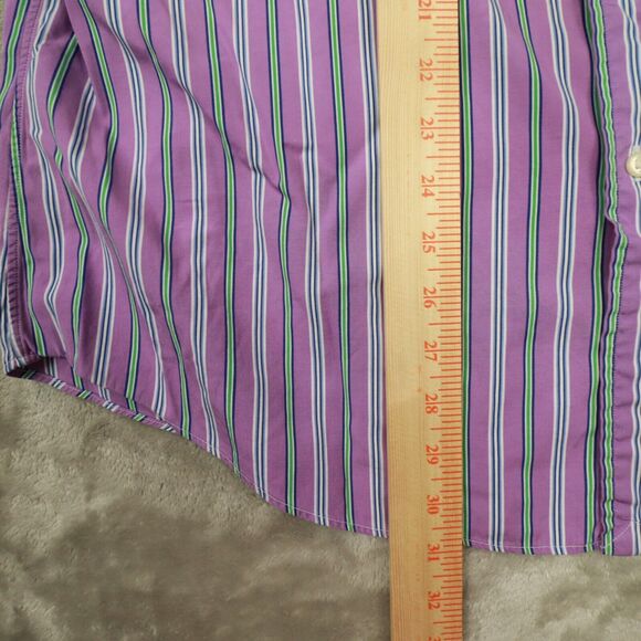 Polo Ralph Lauren Men's Vintage Purple Striped Button Up Shirt size Large - Picture 6 of 9